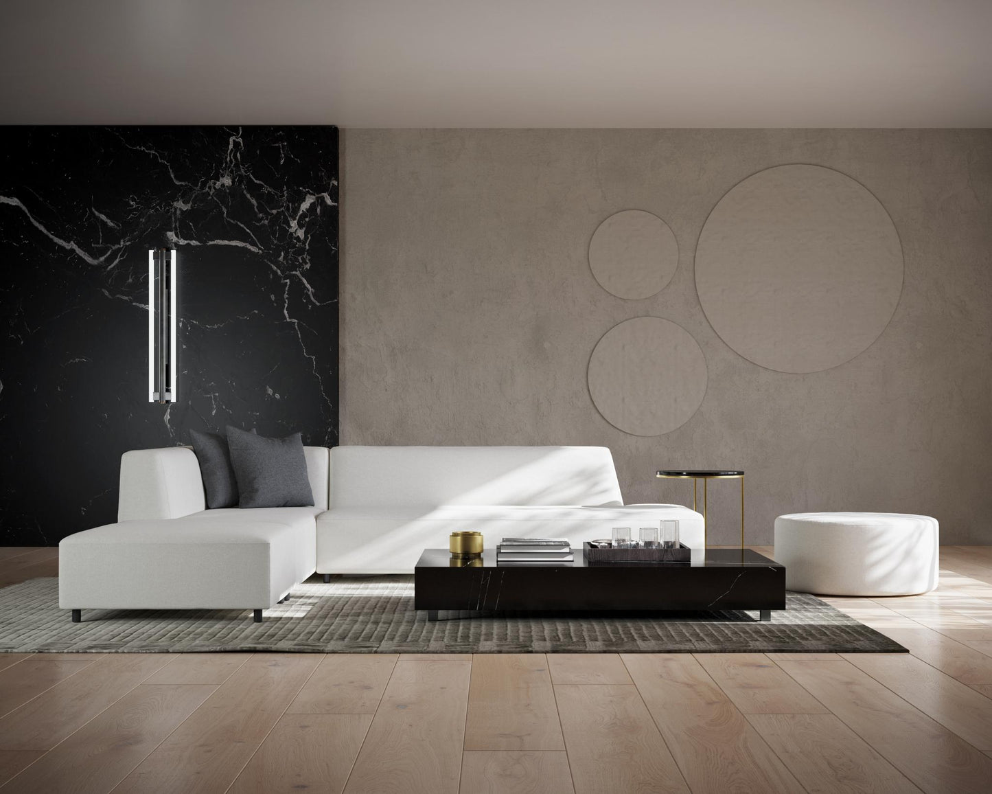 Liza Coffee Table - Marble - 40" x 40" | 102 x 102cm, Matte Black - Liza Coffee Table, Black Marble