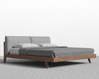 Mikkel Bed - Elm Veneer, Queen, Modern Felt - Malmo