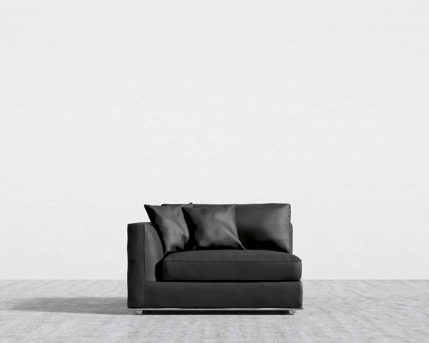 Milo 1-Seater - Left Arm - Microfiber Leather - Trento Jet Black