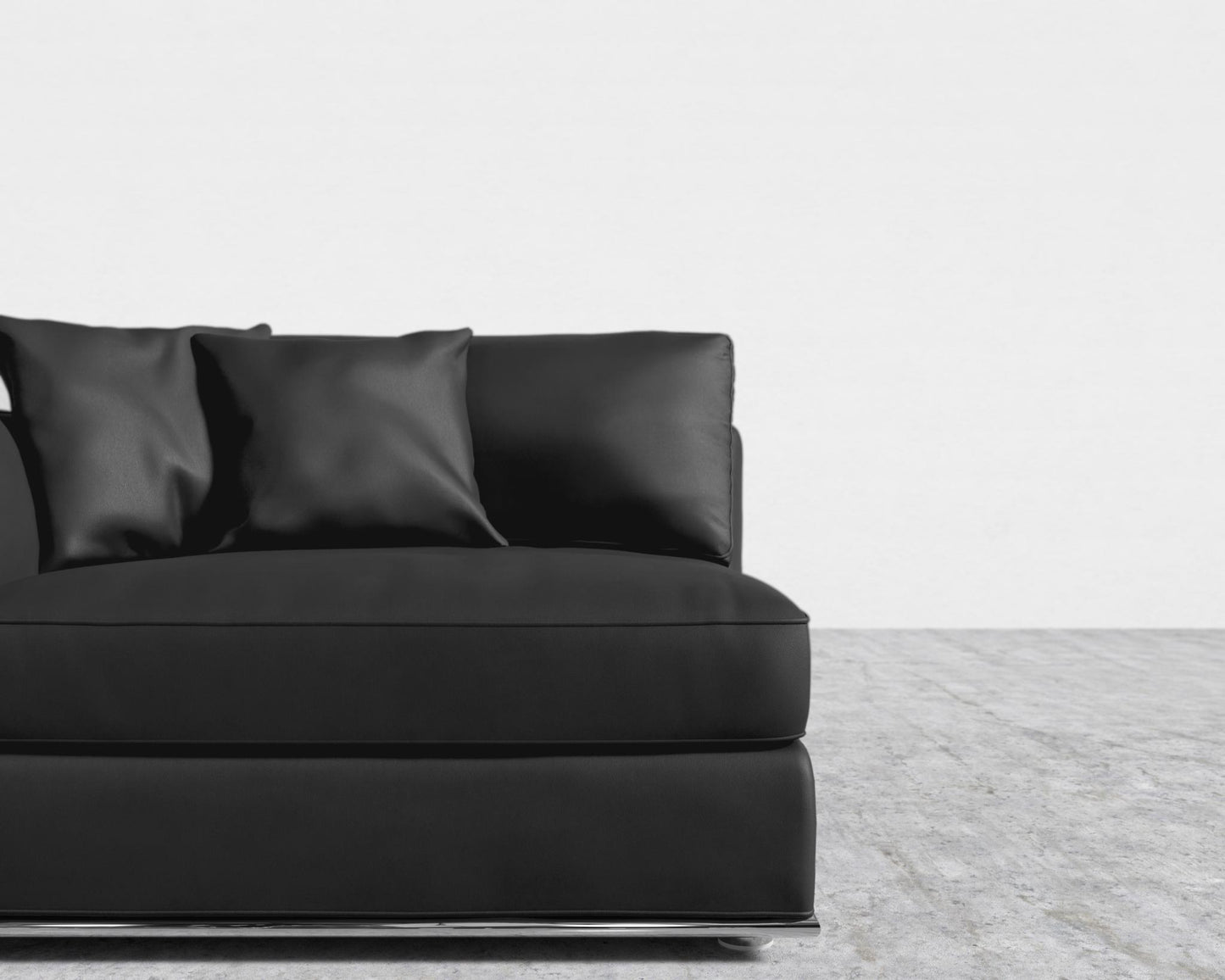 Milo 1-Seater - Left Arm - Microfiber Leather - Trento Jet Black