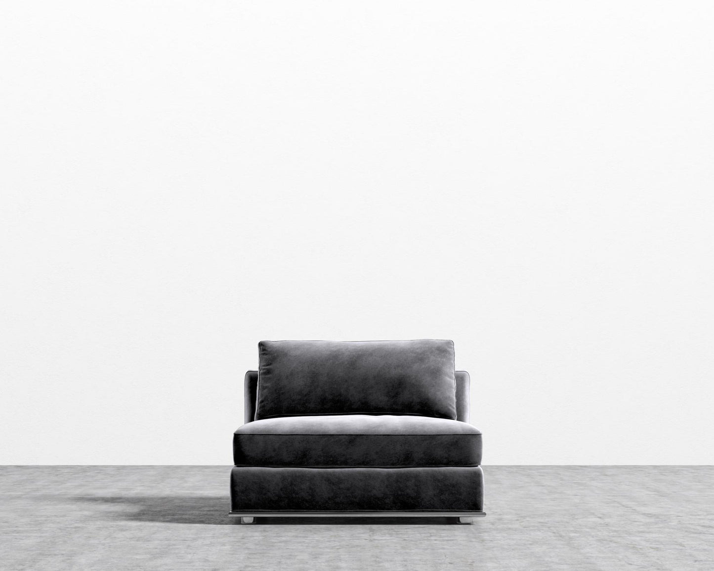 Milo 1-Seater - Armless - Vintage Velvet - Glacier Grey