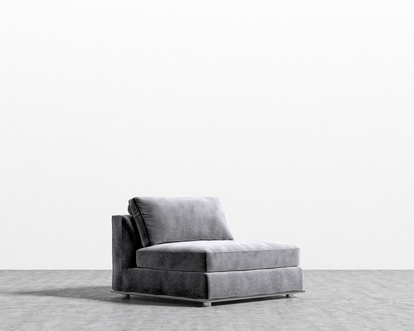 Milo 1-Seater - Armless - Vintage Velvet - Glacier Grey