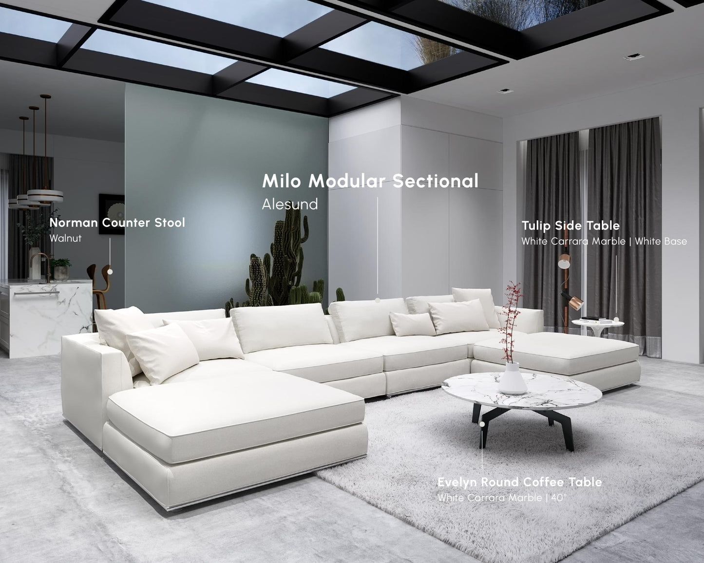 Milo Modular Sectional - Alesund - Modern Felt
