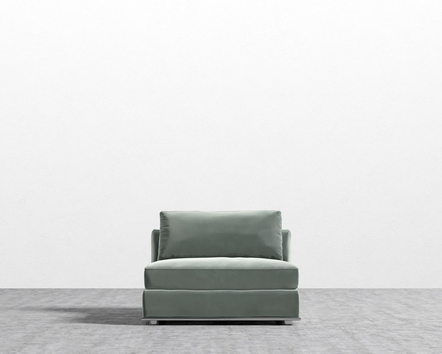 Milo 1-Seater - Armless - Plush Velvet - Moonstone