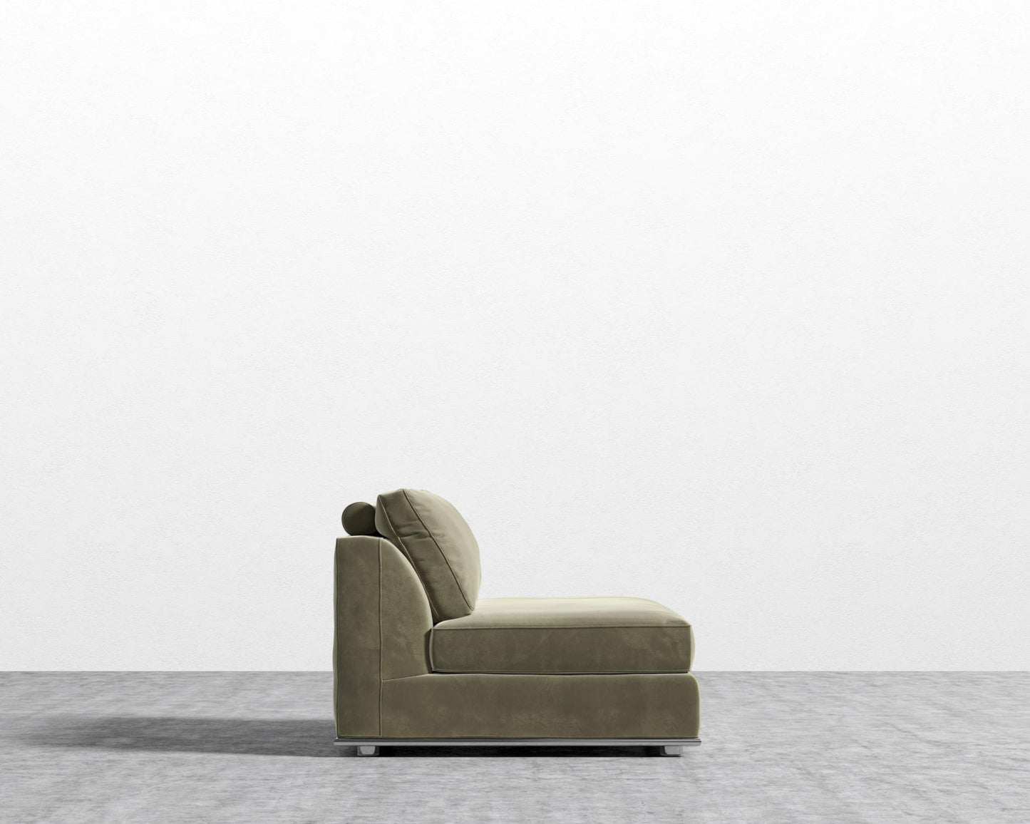 Milo 1-Seater - Armless - Signature Plush Velvet - Olive Green