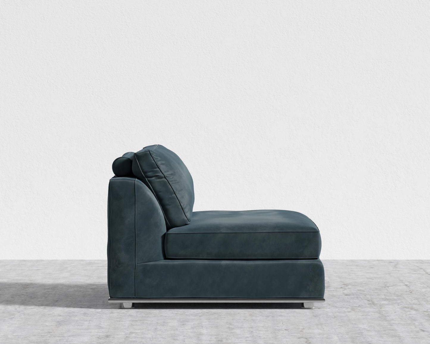 Milo 1-Seater - Armless - Plush Velvet - Prussian