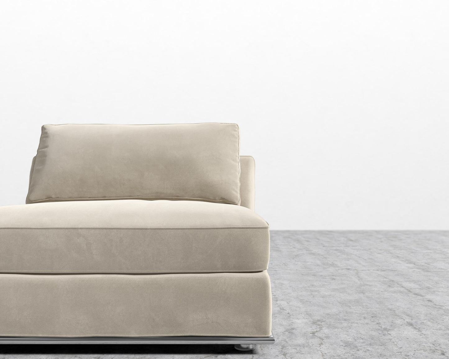 Milo 1-Seater - Armless - Signature Plush Velvet - Warm Taupe