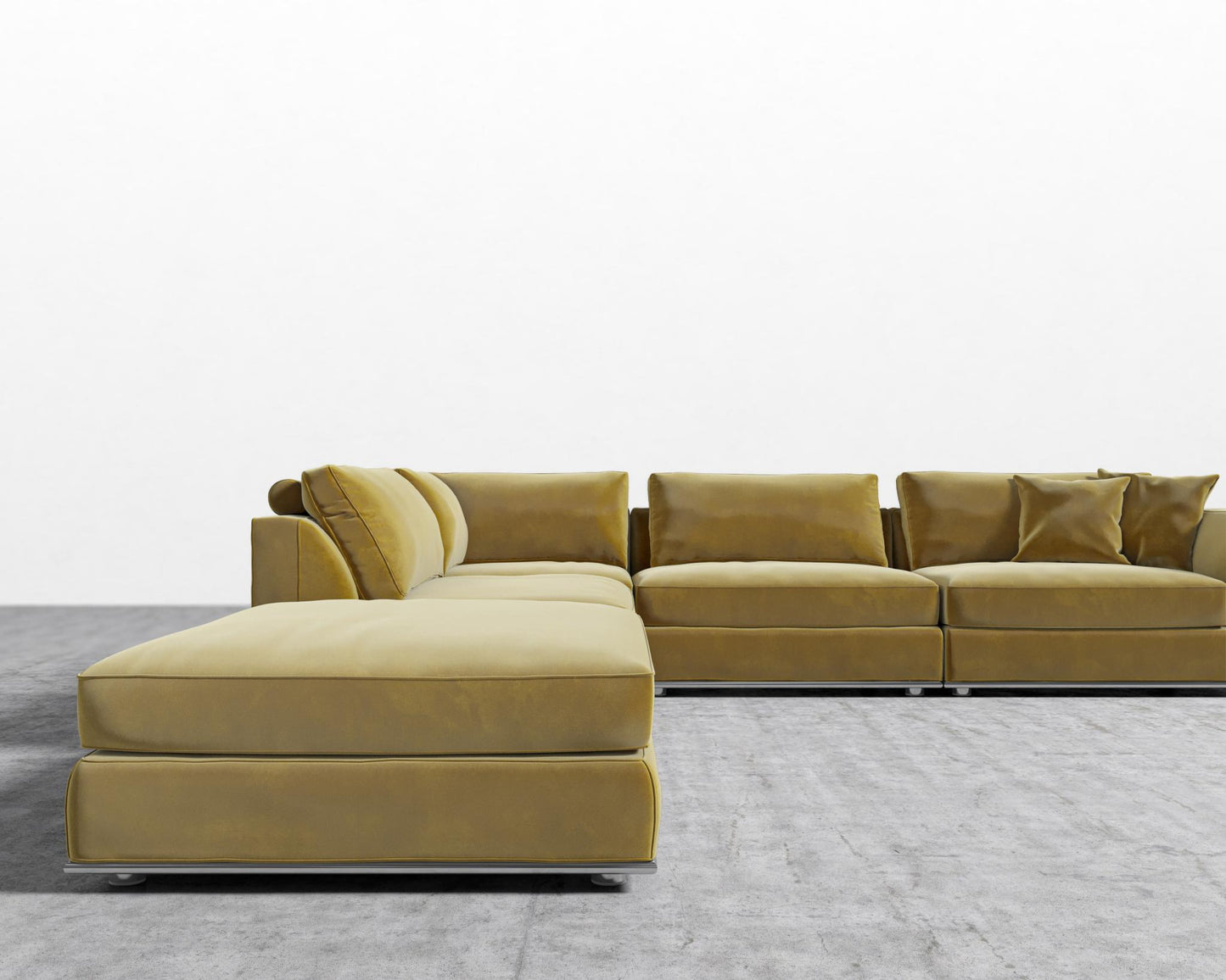 Milo Corner Sectional - Left-Facing, Plush Velvet - Golden Beryl