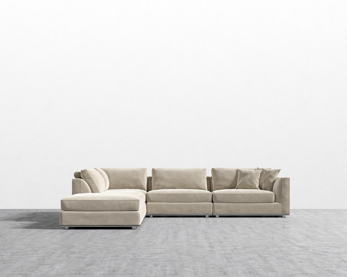 Milo Corner Sectional - Left-Facing, Signature Plush Velvet - Warm Taupe