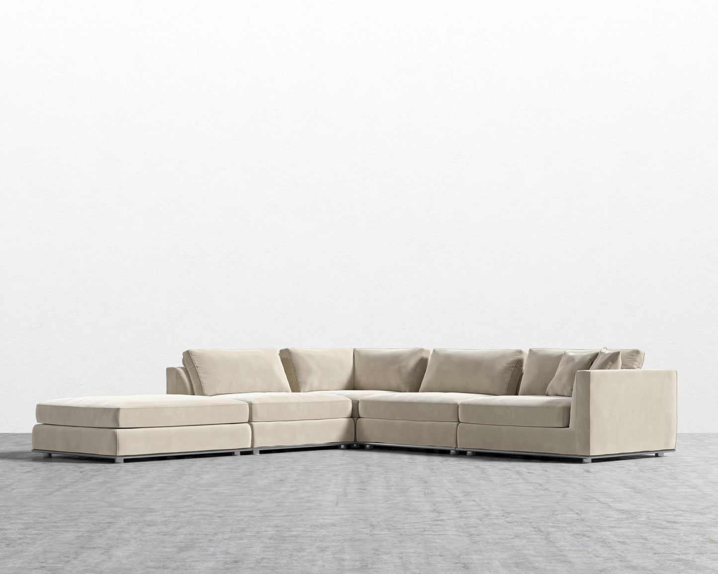 Milo Corner Sectional - Left-Facing, Signature Plush Velvet - Warm Taupe