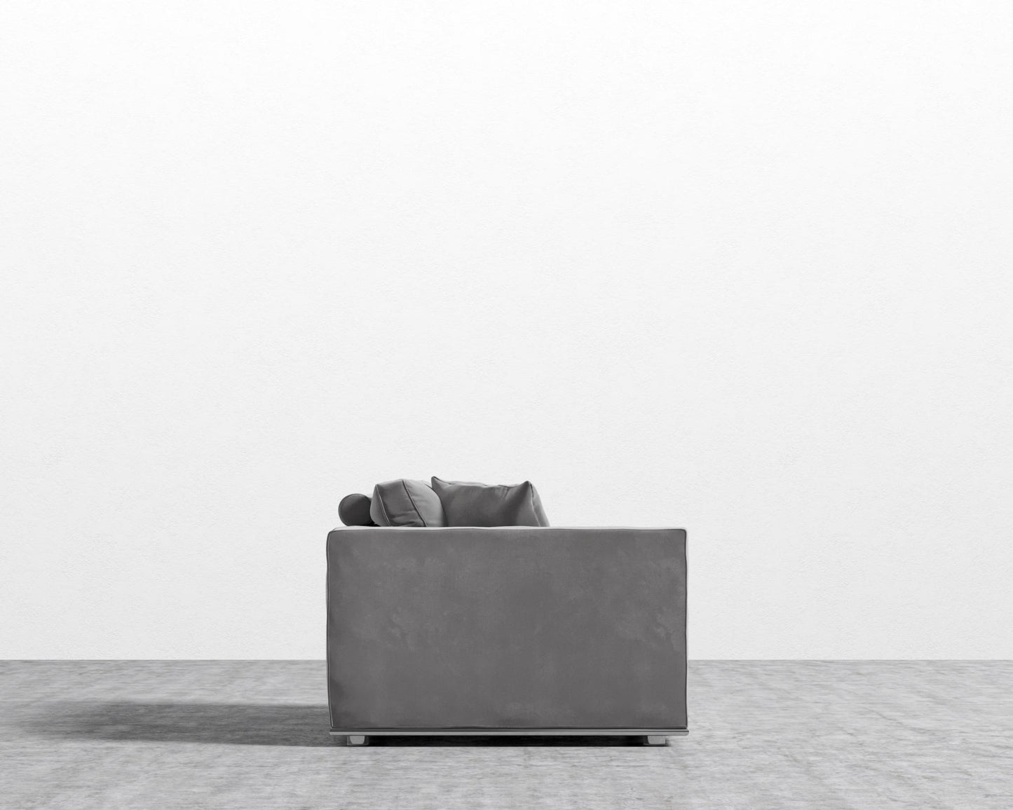 Milo 1-Seater - Left Arm - Plush Velvet - Glacier Grey