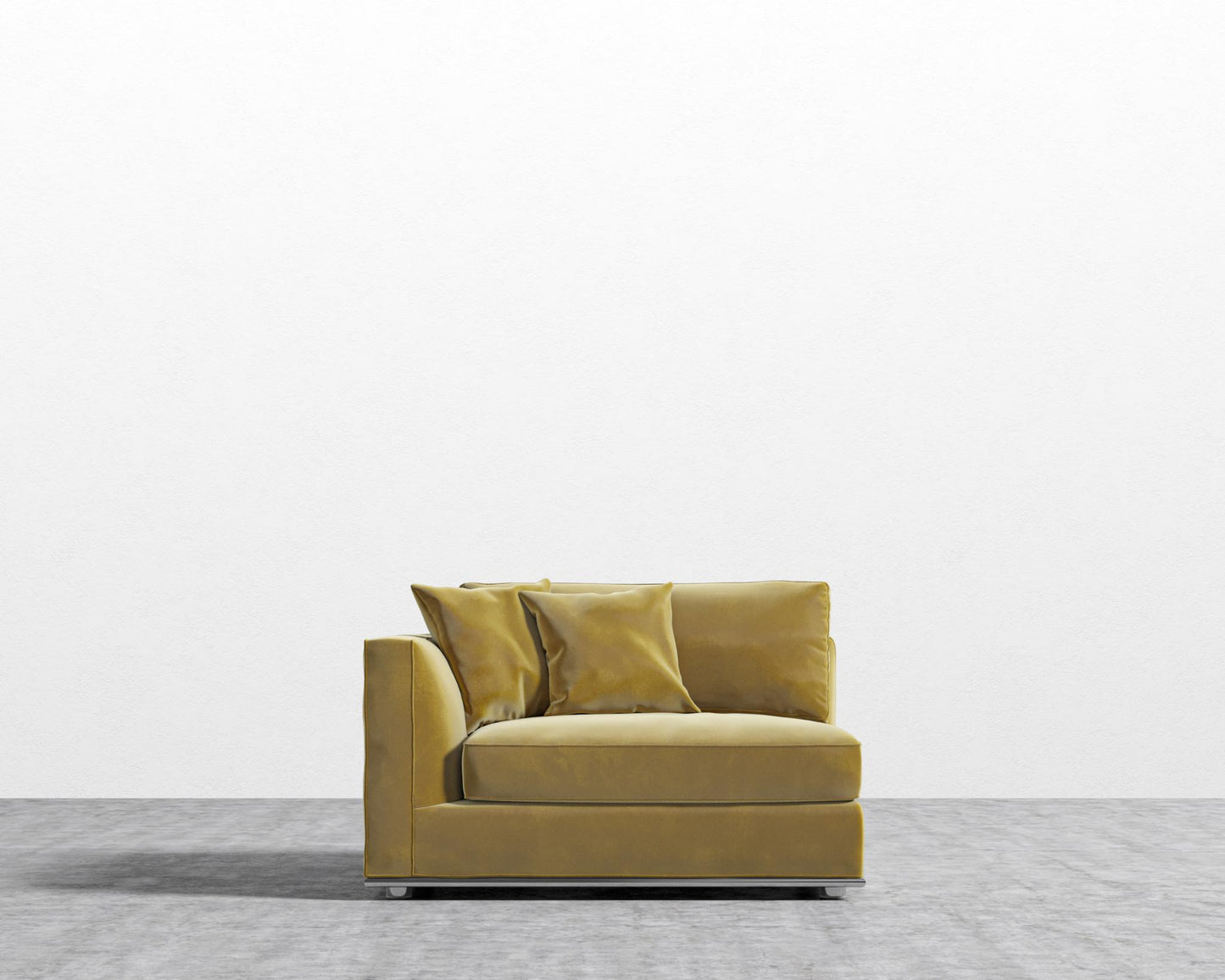 Milo 1-Seater - Left Arm - Plush Velvet - Golden Beryl