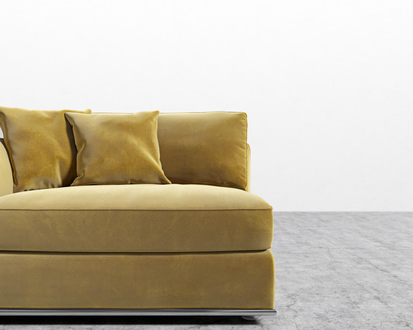 Milo 1-Seater - Left Arm - Plush Velvet - Golden Beryl