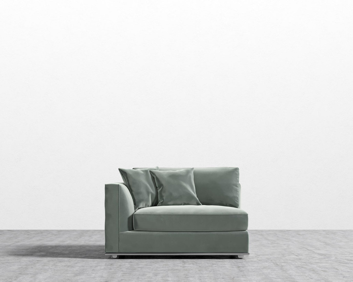 Milo 1-Seater - Left Arm - Plush Velvet - Moonstone