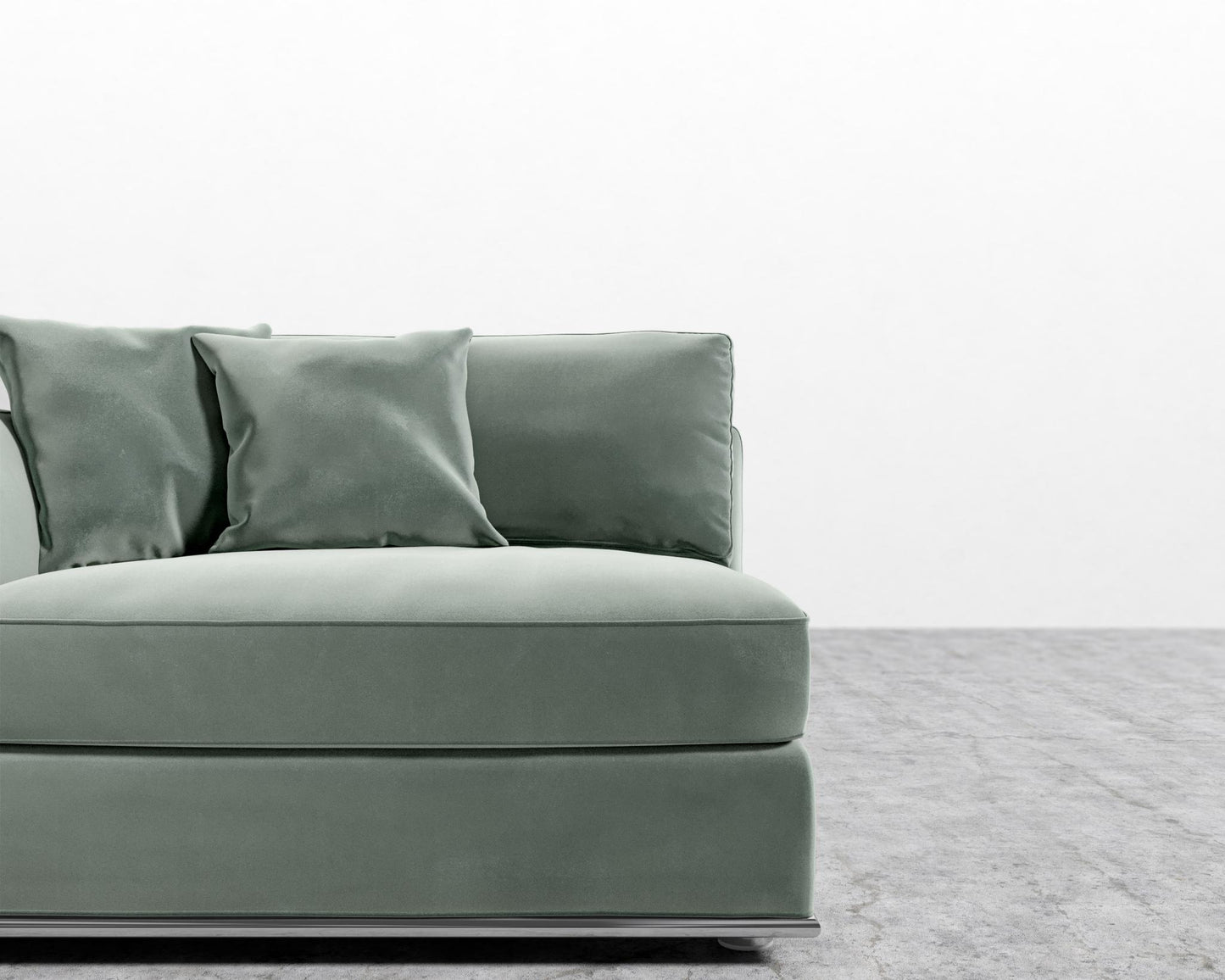 Milo 1-Seater - Left Arm - Plush Velvet - Moonstone