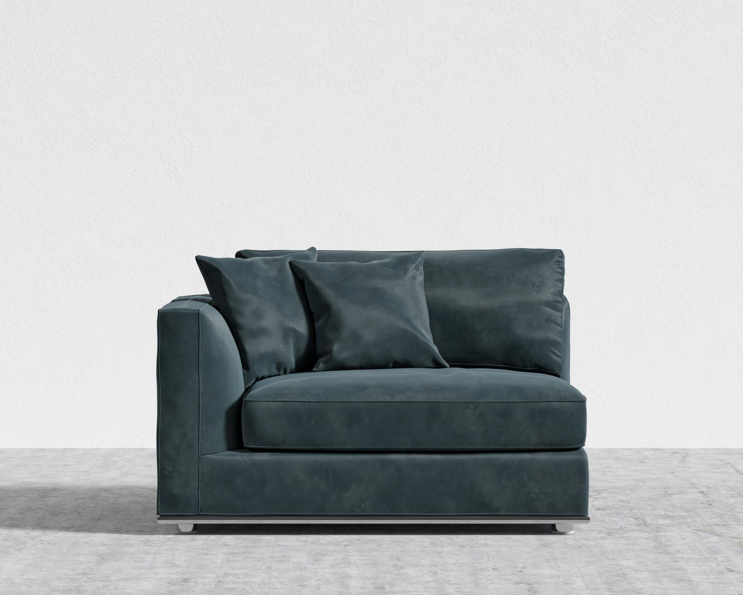 Milo 1-Seater - Left Arm - Plush Velvet - Prussian