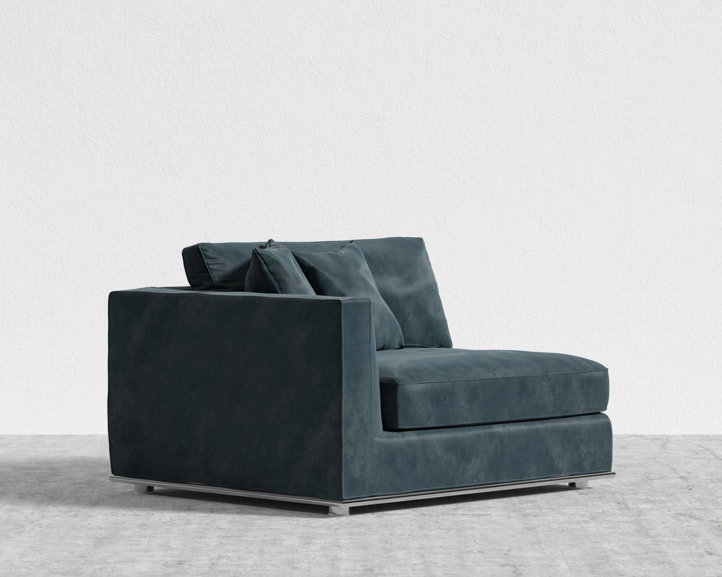 Milo 1-Seater - Left Arm - Plush Velvet - Prussian