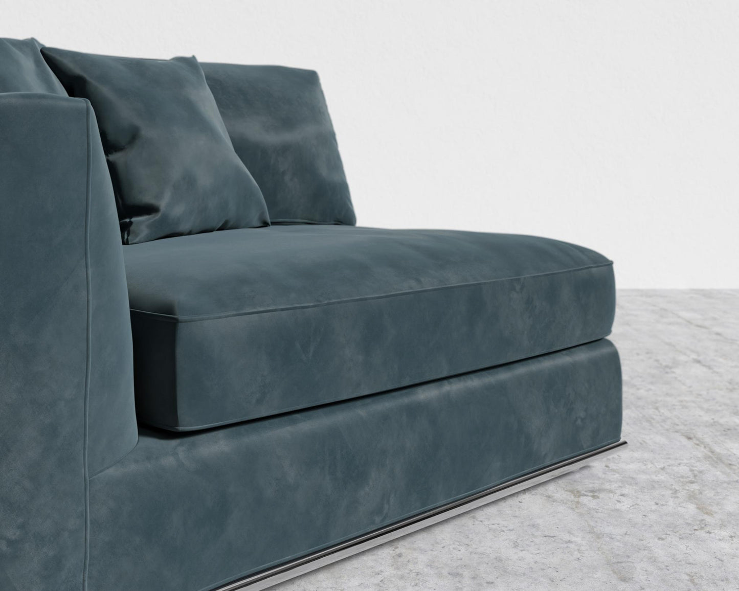 Milo 1-Seater - Left Arm - Plush Velvet - Prussian