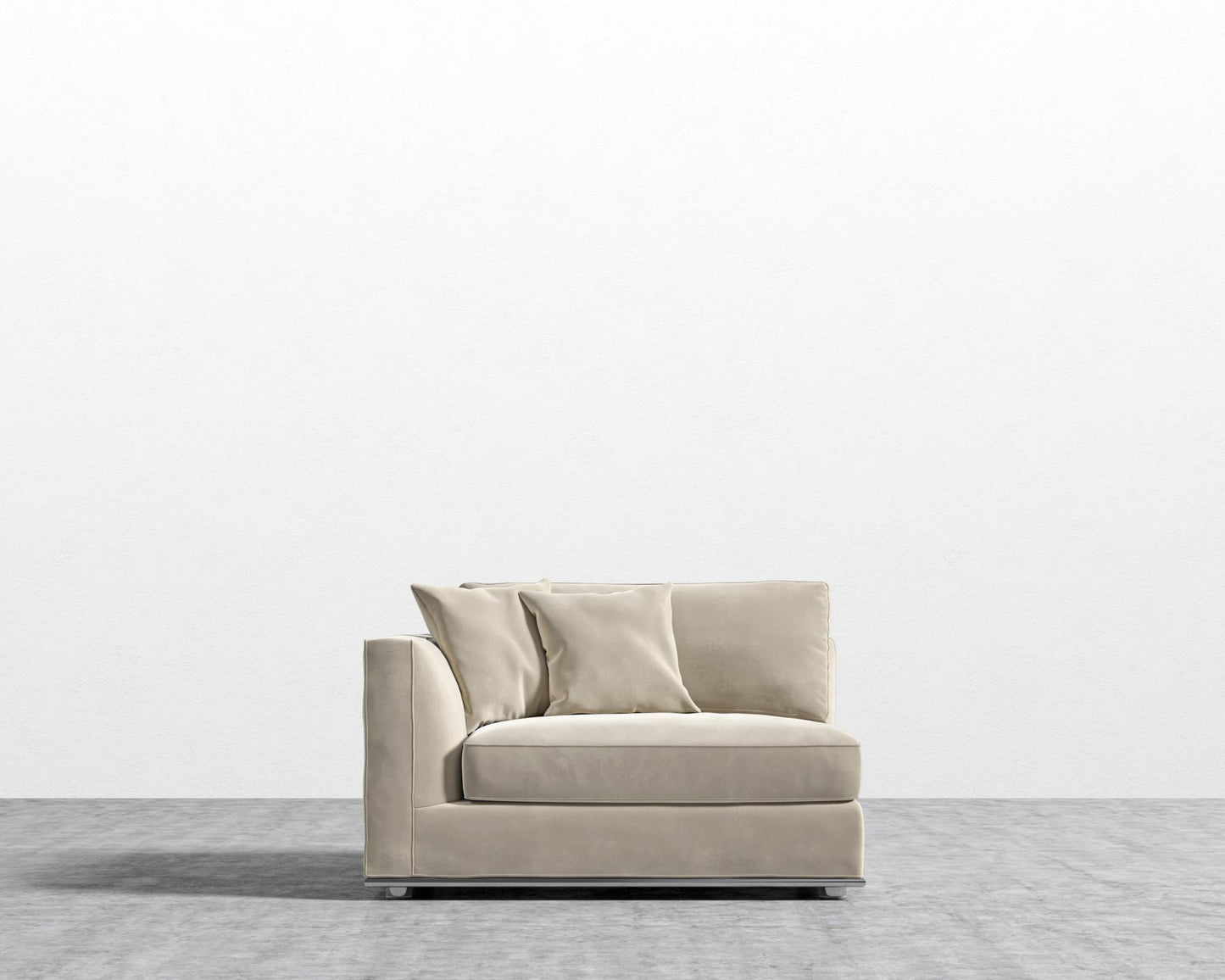 Milo 1-Seater - Left Arm - Signature Plush Velvet - Warm Taupe