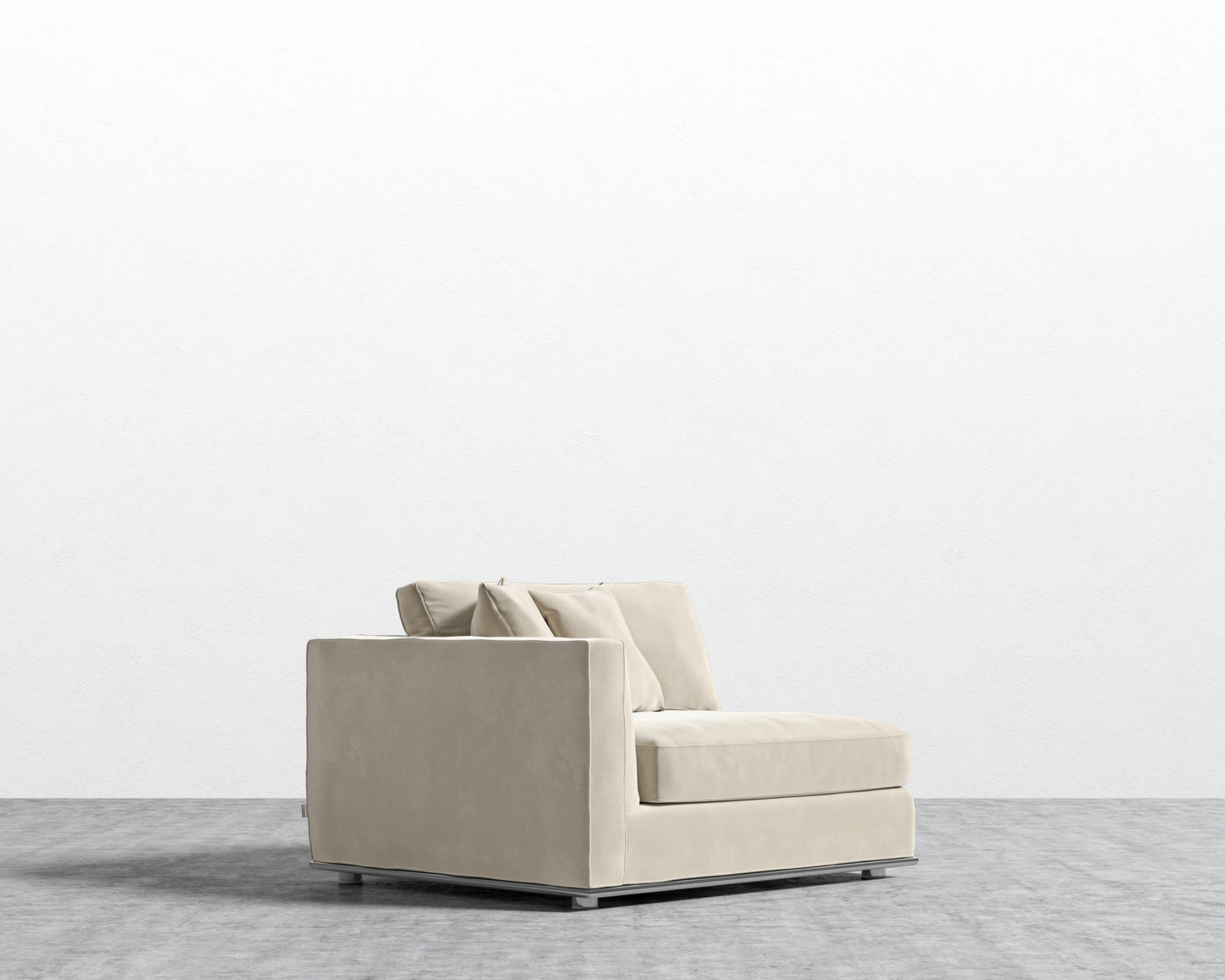 Milo 1-Seater - Left Arm - Signature Plush Velvet - Warm Taupe