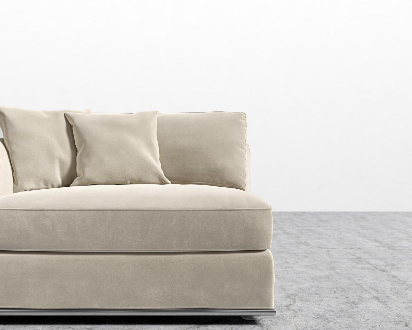 Milo 1-Seater - Left Arm - Signature Plush Velvet - Warm Taupe