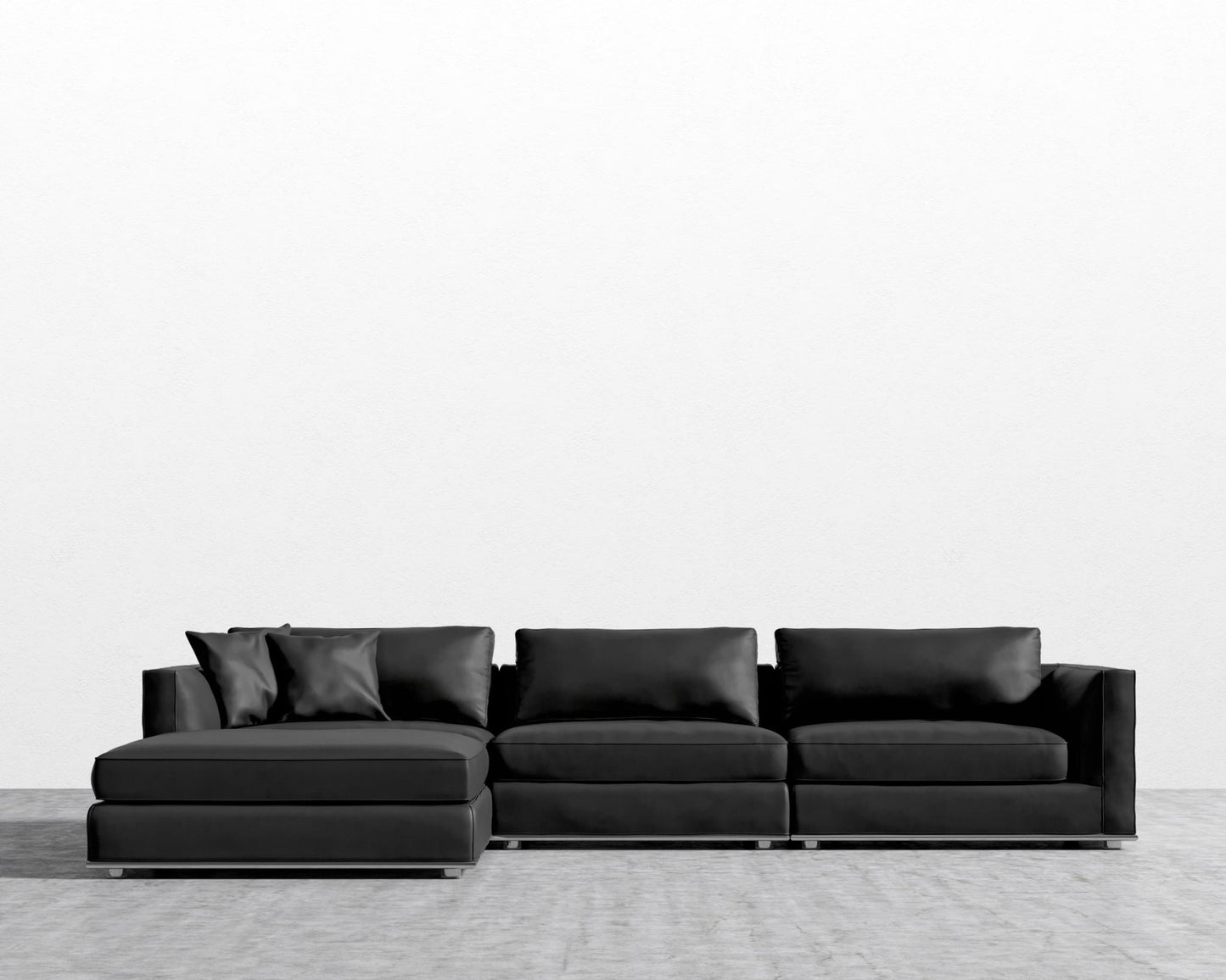 Milo Modular Sectional - Microfiber Leather - Trento Jet Black