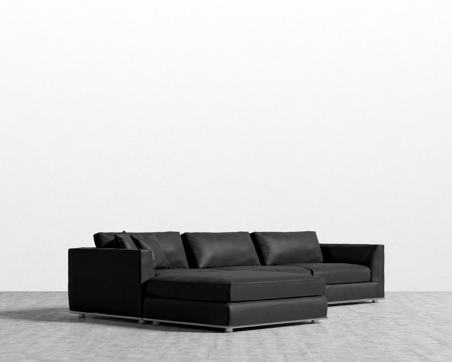 Milo Modular Sectional - Microfiber Leather - Trento Jet Black