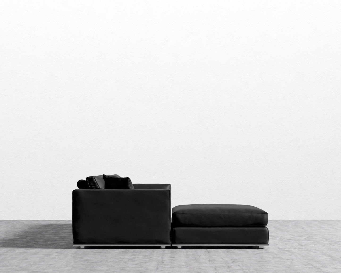 Milo Modular Sectional - Microfiber Leather - Trento Jet Black