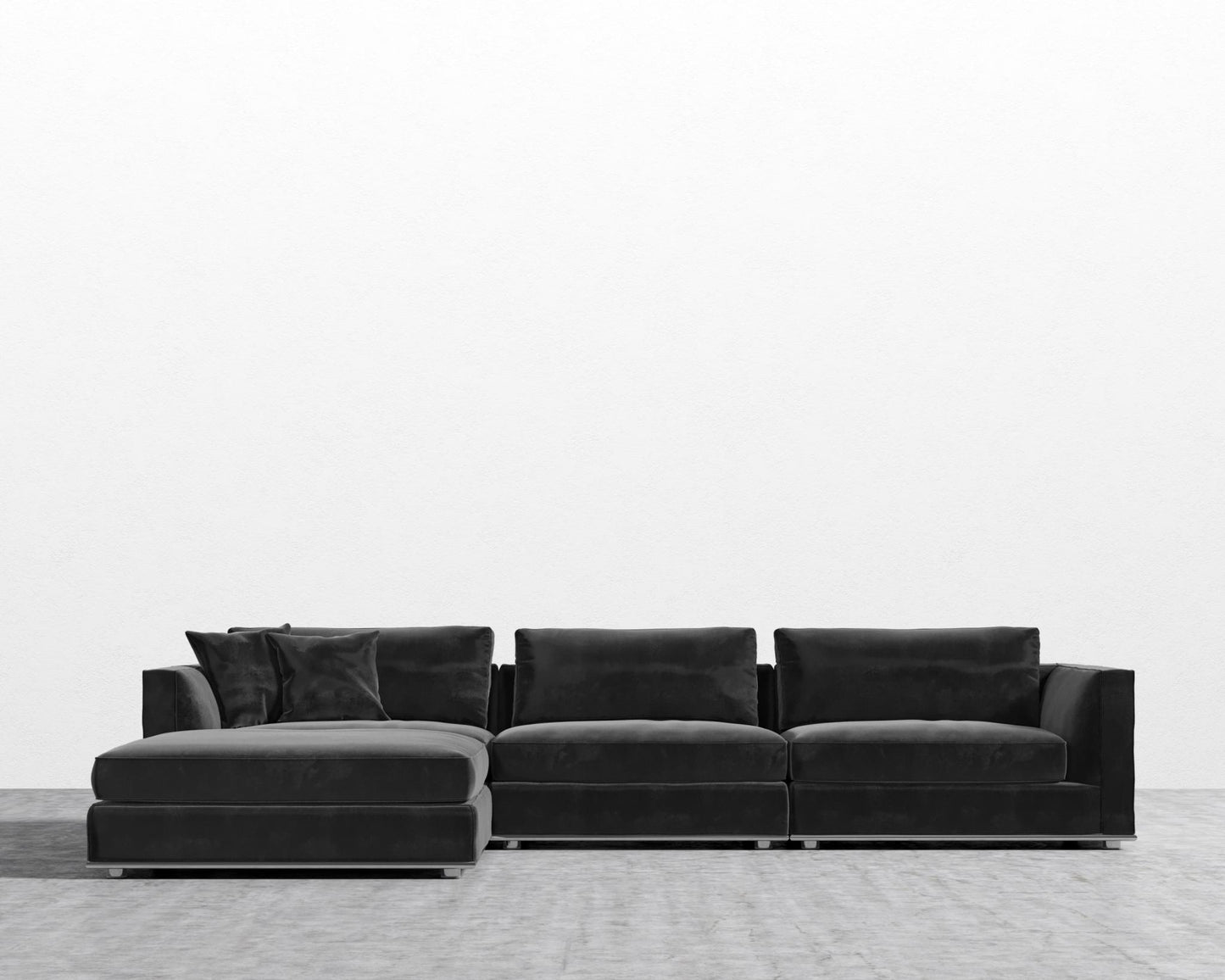 Milo Modular Sectional - Plush Velvet - Black