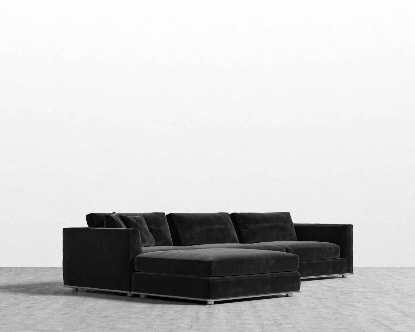 Milo Modular Sectional - Plush Velvet - Black