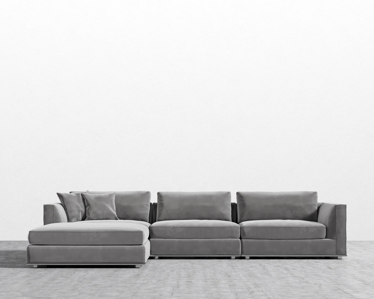 Milo Modular Sectional - Plush Velvet - Glacier Grey