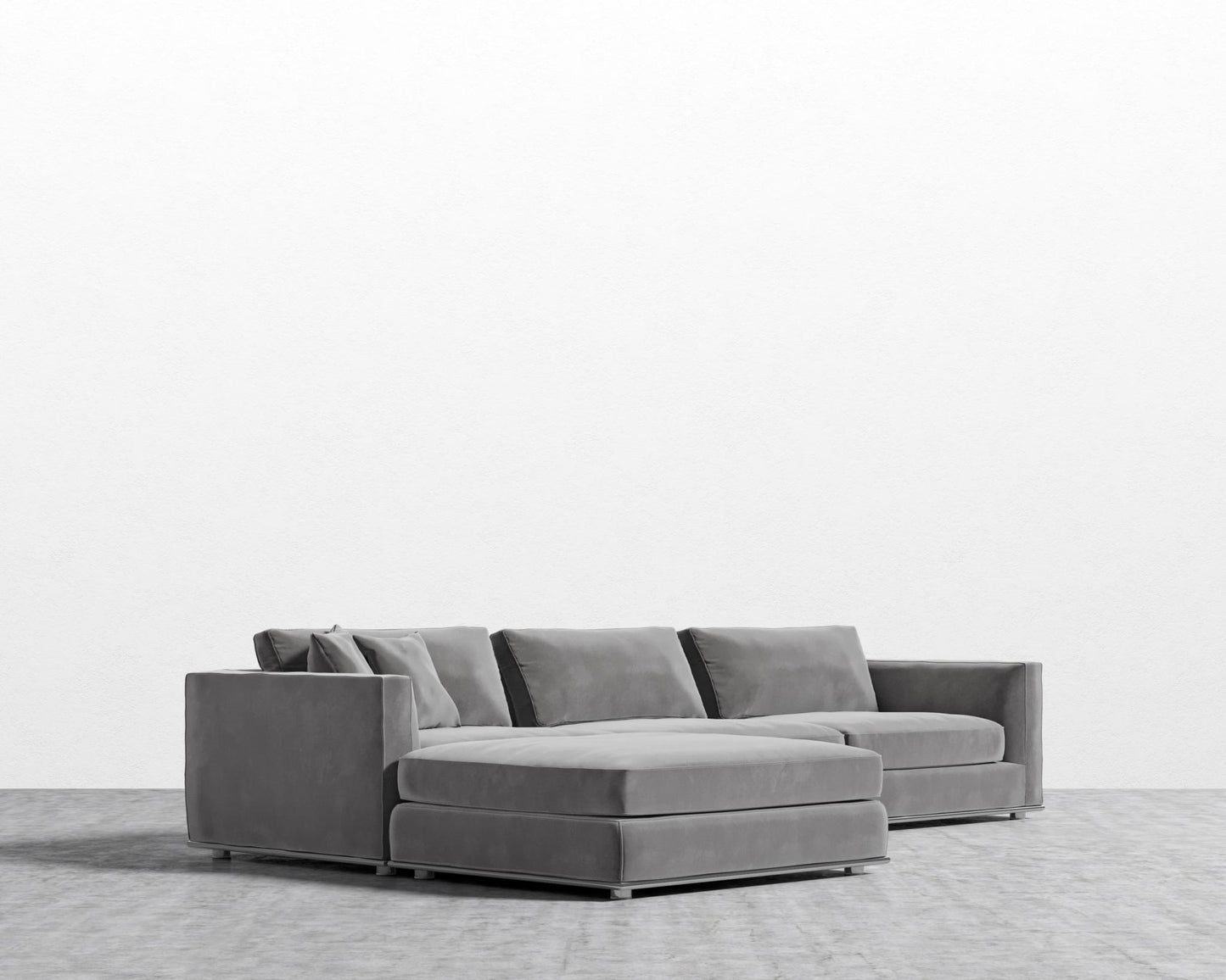 Milo Modular Sectional - Plush Velvet - Glacier Grey