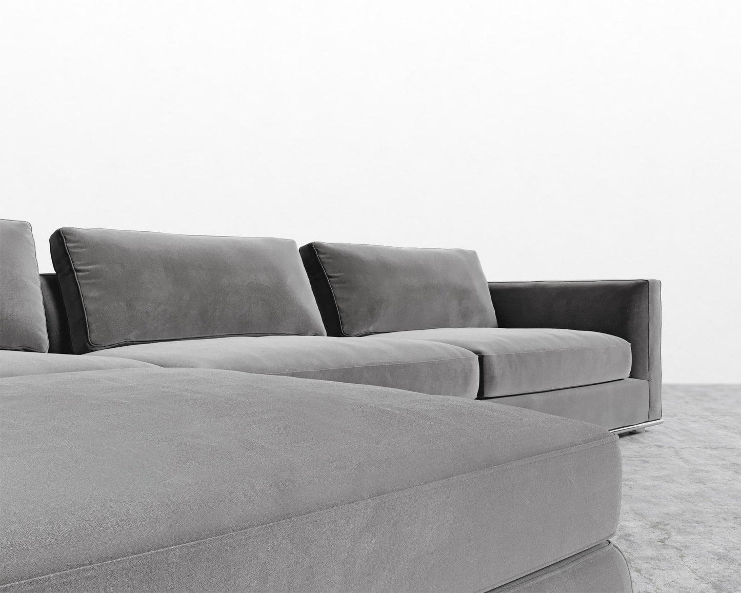 Milo Modular Sectional - Plush Velvet - Glacier Grey