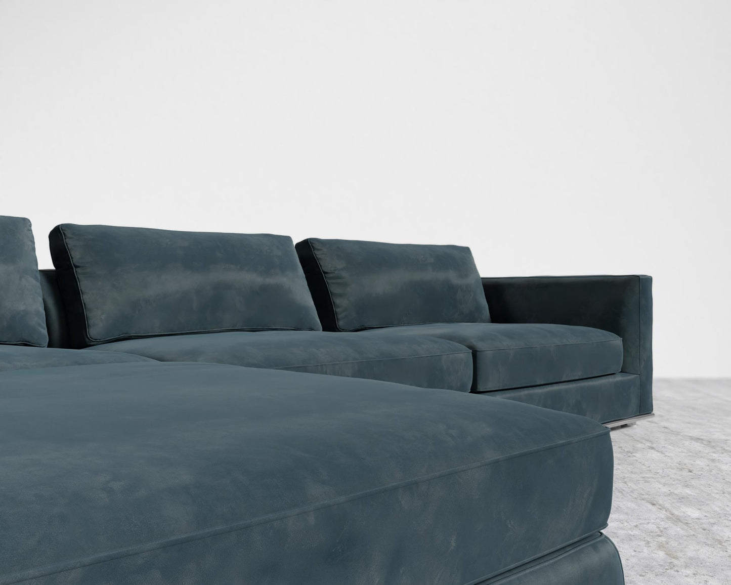 Milo Modular Sectional - Plush Velvet - Prussian