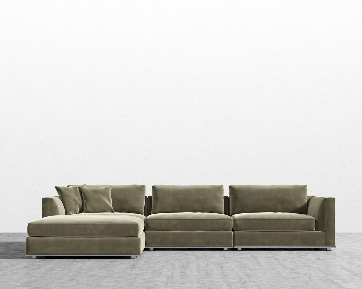 Milo Modular Sectional - Signature Plush Velvet - Olive Green