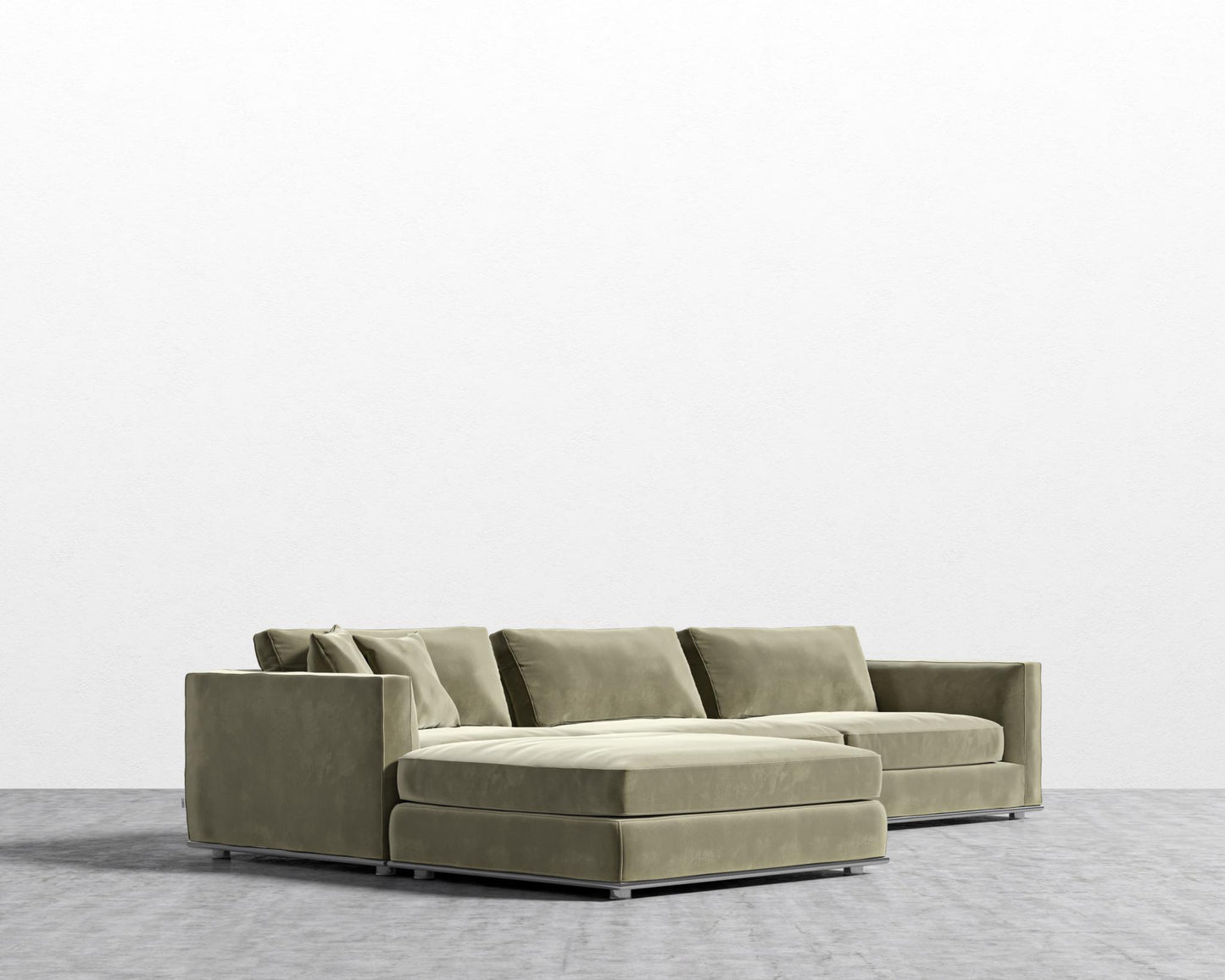 Milo Modular Sectional - Signature Plush Velvet - Olive Green