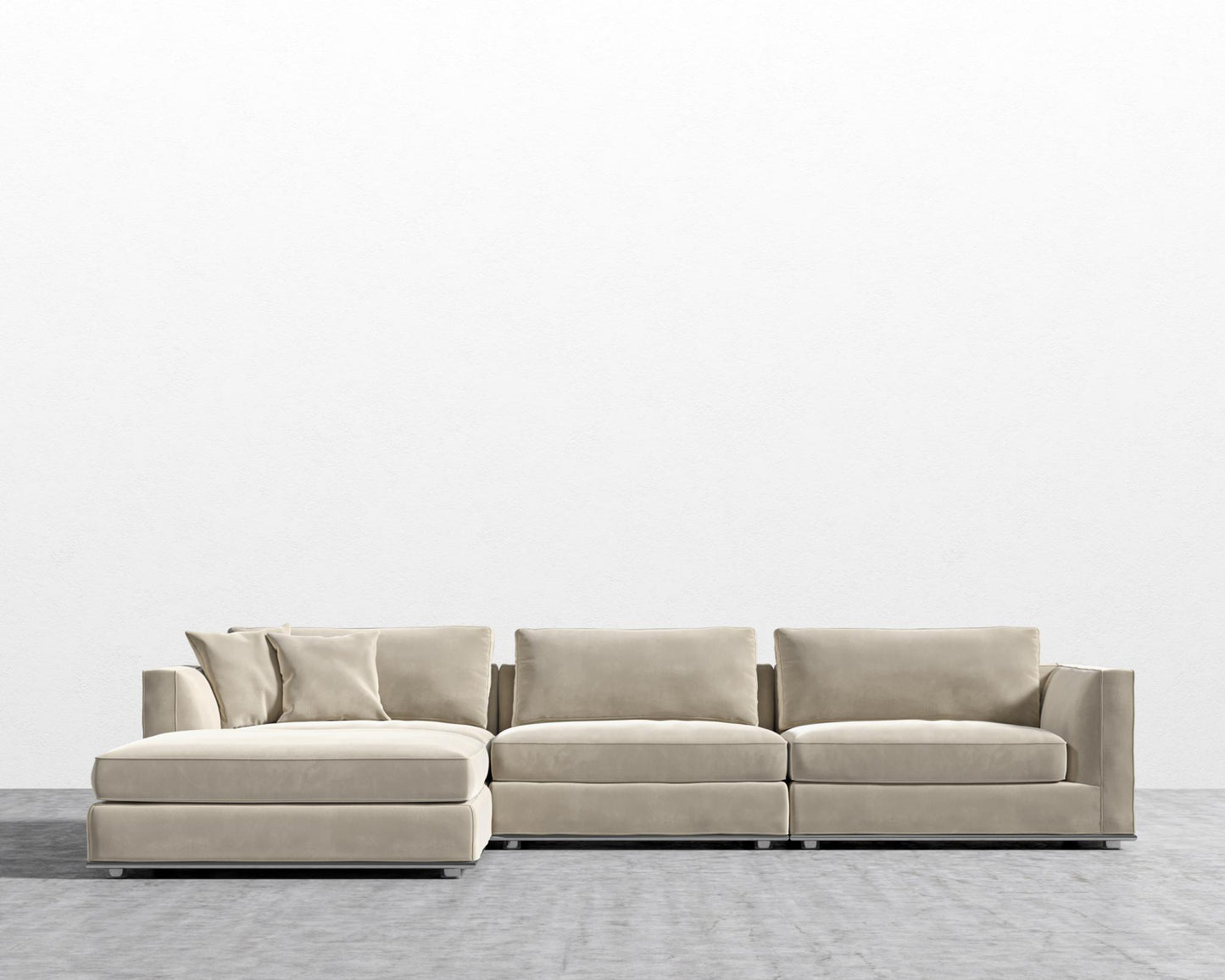 Milo Modular Sectional - Signature Plush Velvet - Warm Taupe
