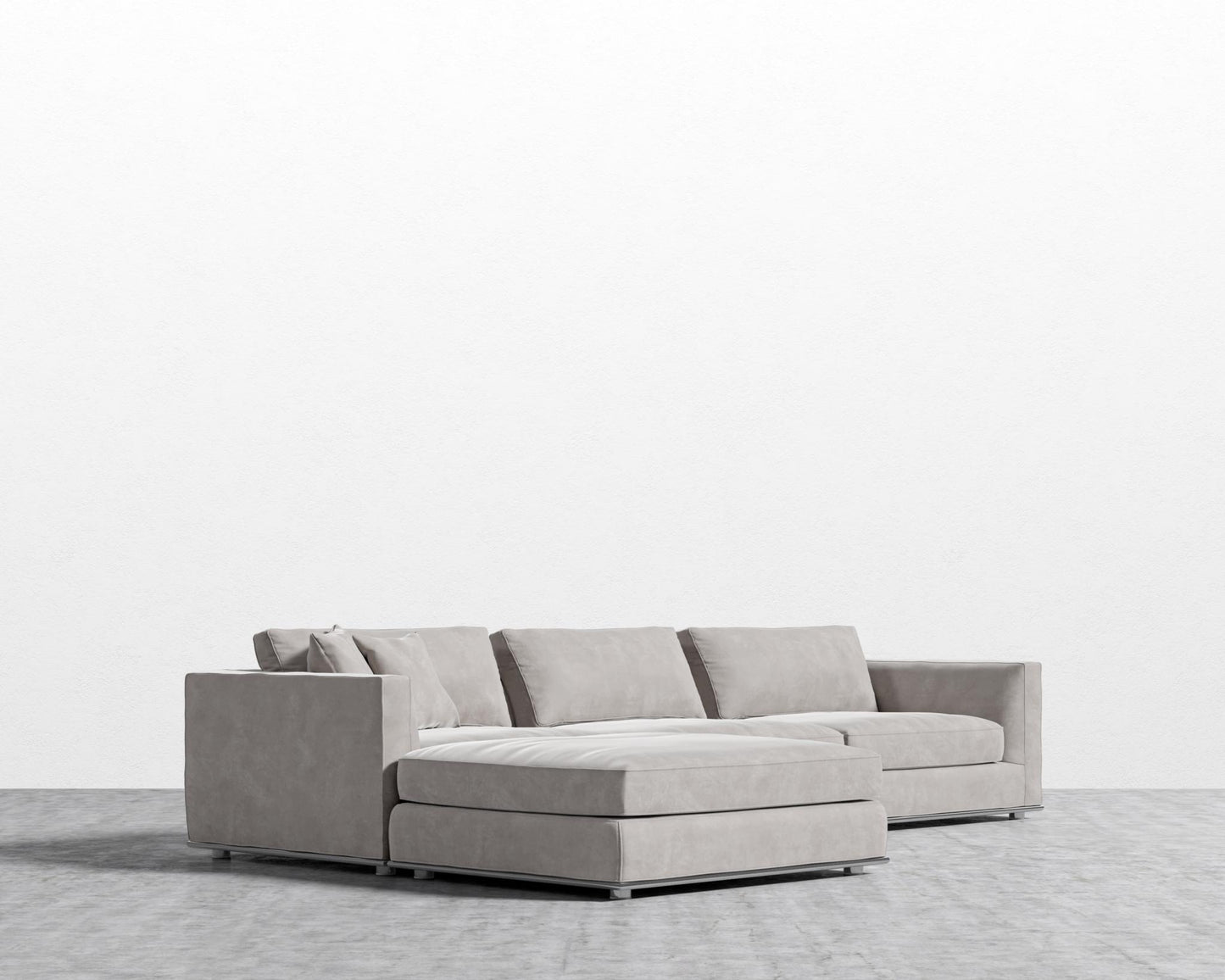 Milo Modular Sectional - Venice Vegan Suede - Chiffon