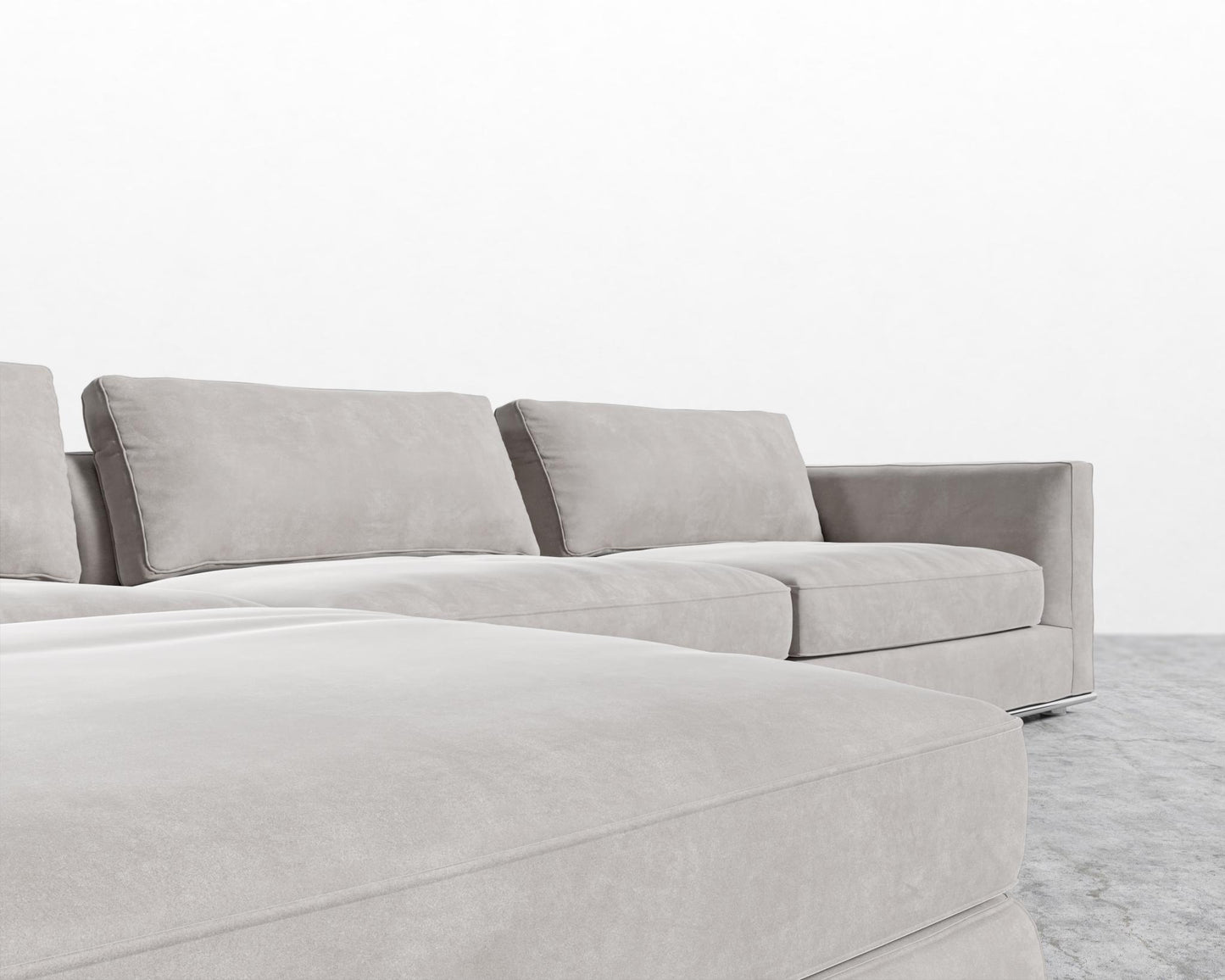Milo Modular Sectional - Venice Vegan Suede - Chiffon