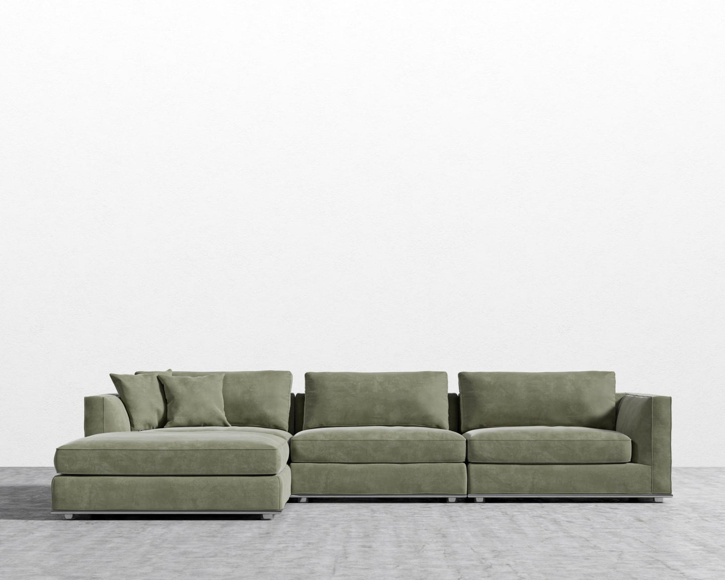 Milo Modular Sectional - Venice Vegan Suede - Sage