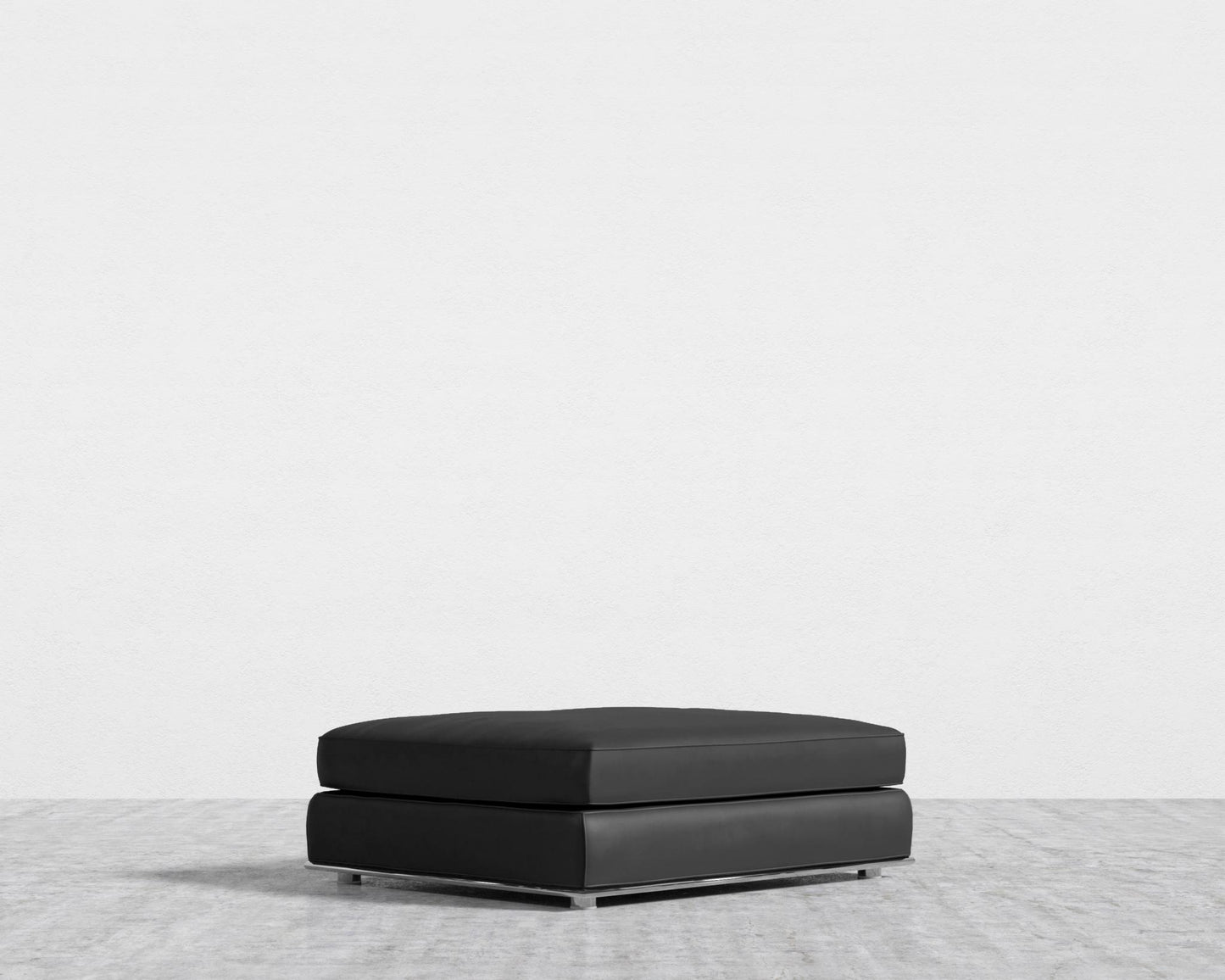 Milo 1-Seater - Ottoman - Microfiber Leather - Trento Jet Black