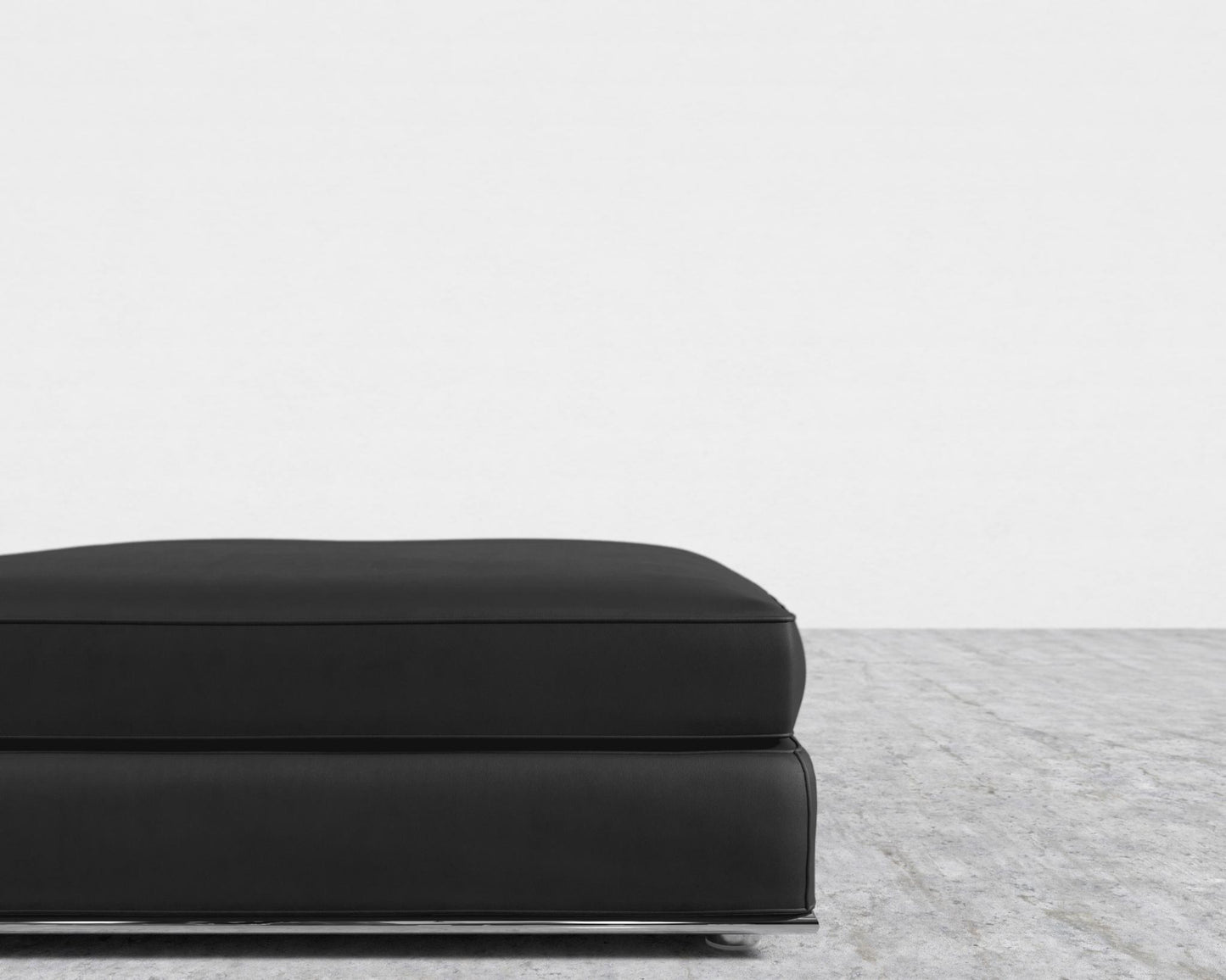 Milo 1-Seater - Ottoman - Microfiber Leather - Trento Jet Black