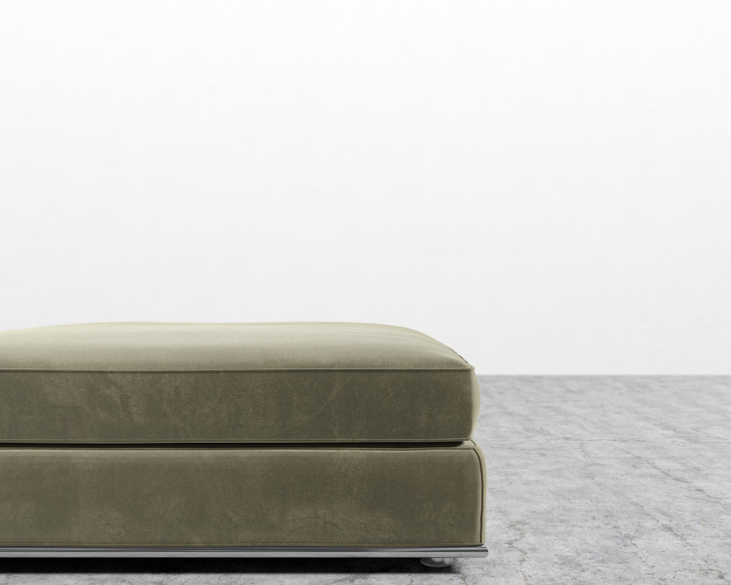 Milo 1-Seater - Ottoman - Signature Plush Velvet - Olive Green