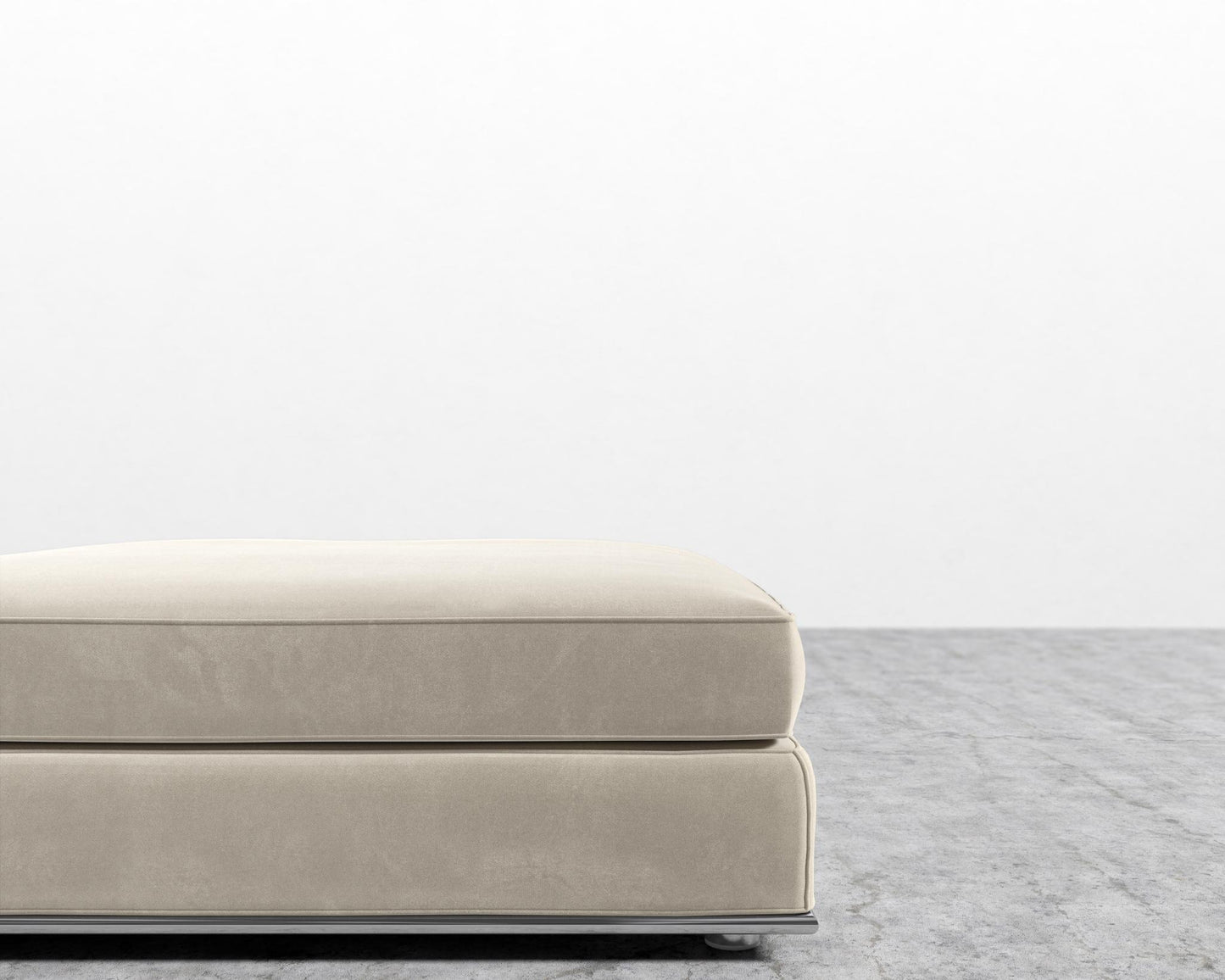 Milo 1-Seater - Ottoman - Signature Plush Velvet - Warm Taupe