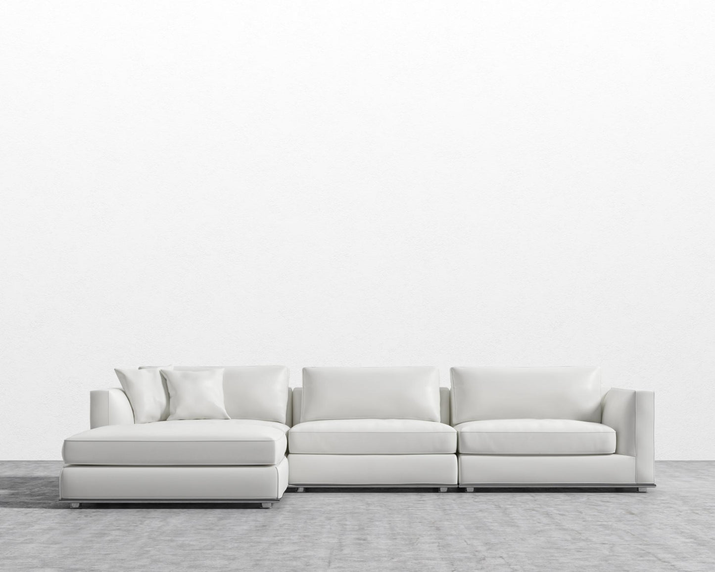 Milo Modular Sectional - Microfiber Leather - Trento Eggshell