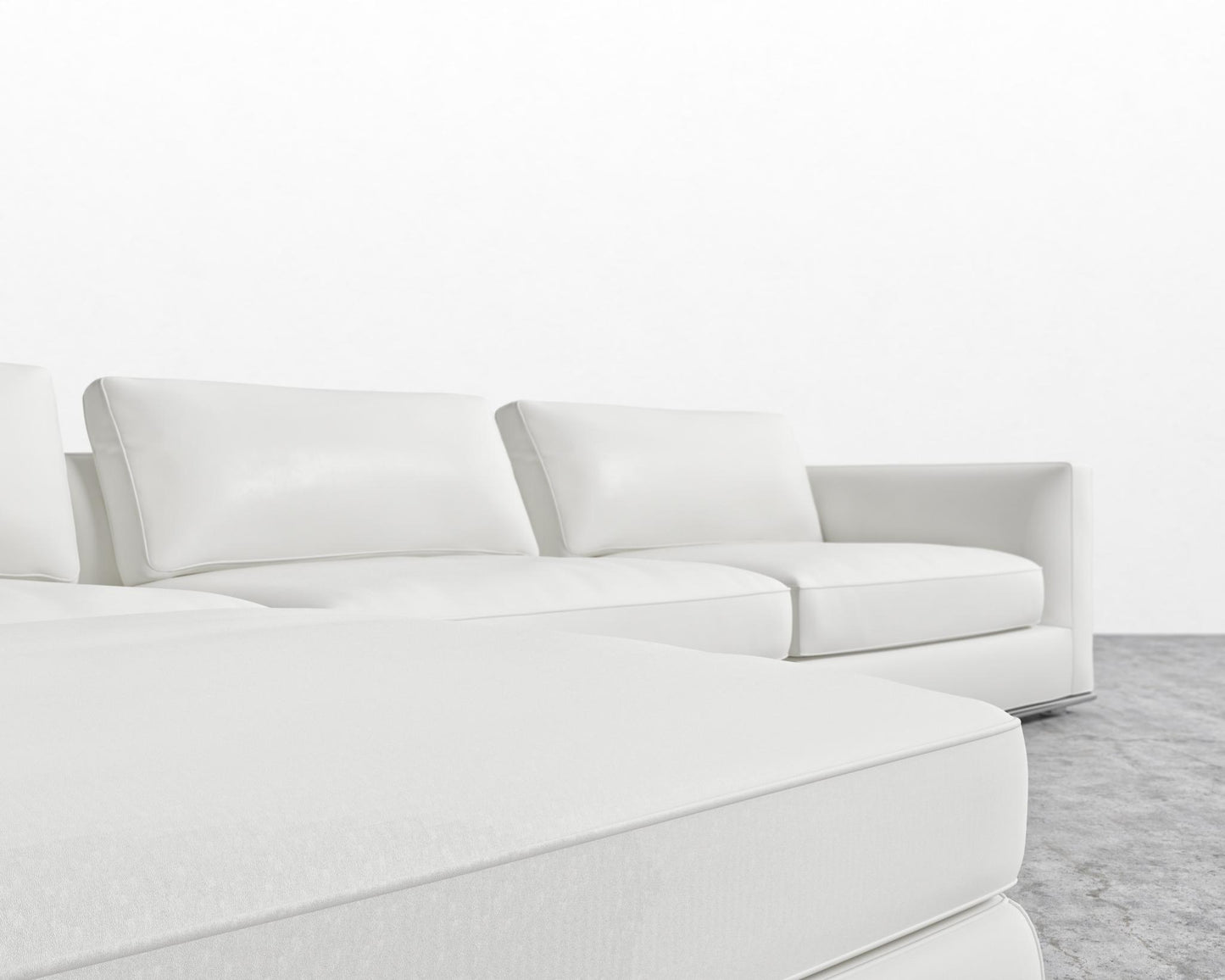 Milo Modular Sectional - Microfiber Leather - Trento Eggshell