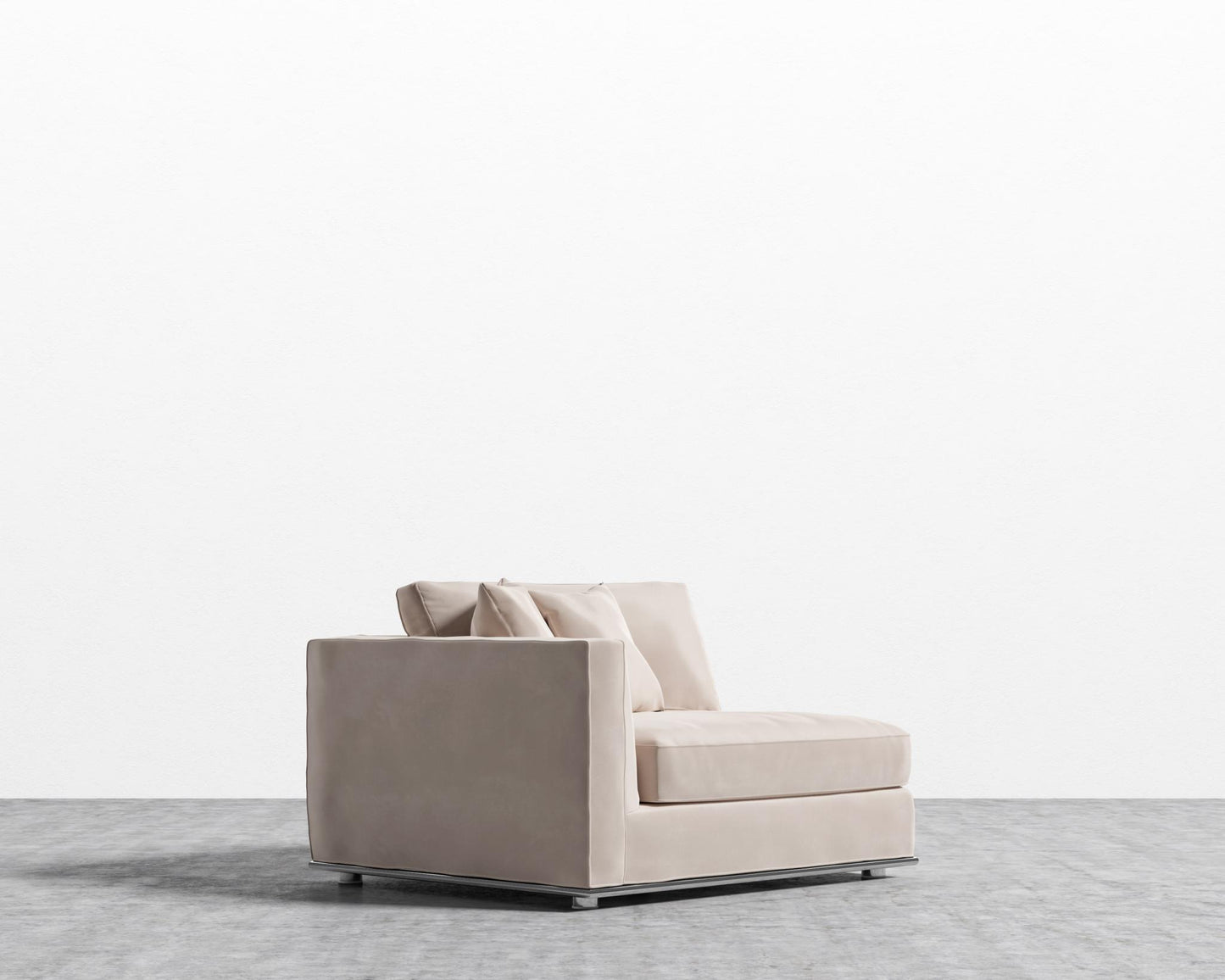 Milo 1-Seater - Left Arm - Plush Velvet - Blush