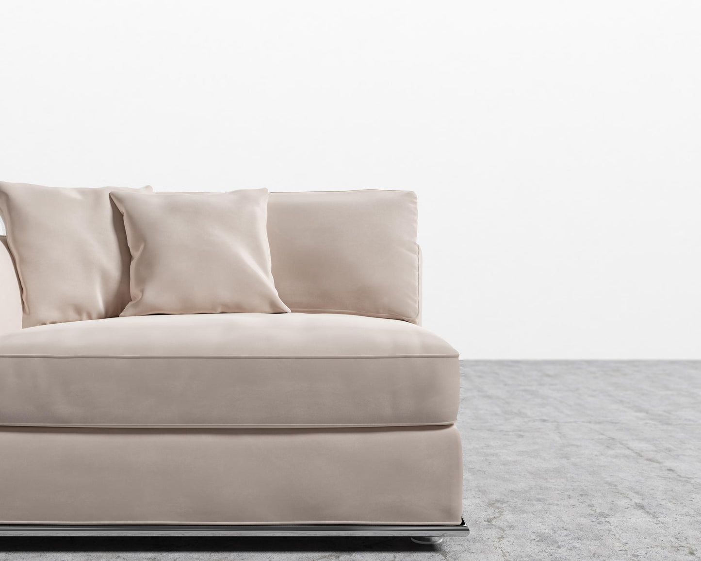 Milo 1-Seater - Left Arm - Plush Velvet - Blush