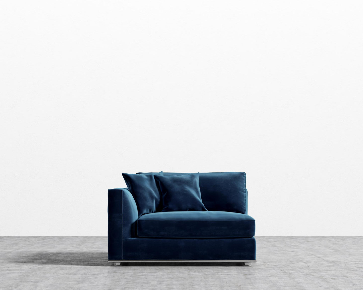 Milo 1-Seater - Left Arm - Plush Velvet - Cobalt