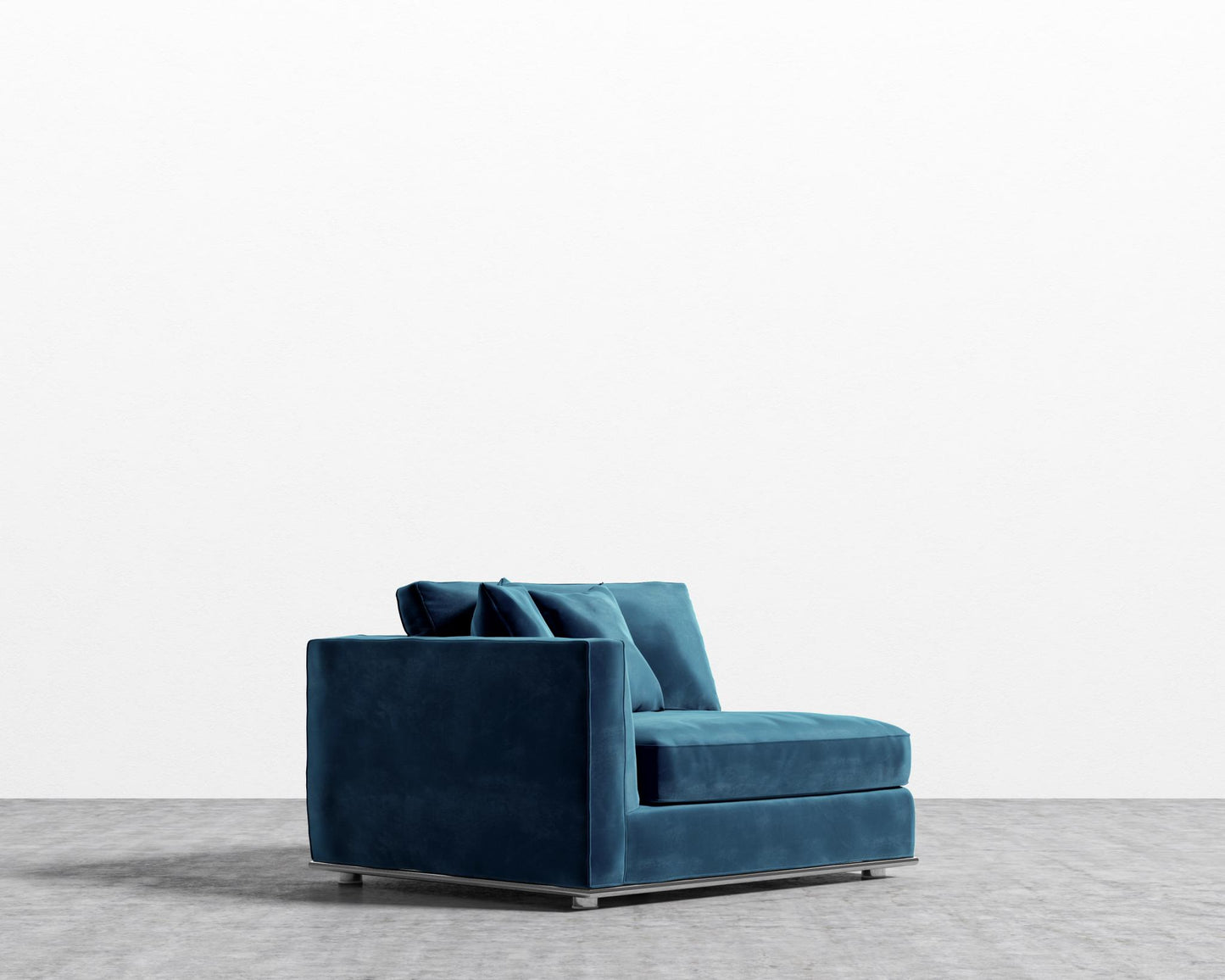 Milo 1-Seater - Left Arm - Plush Velvet - Cobalt